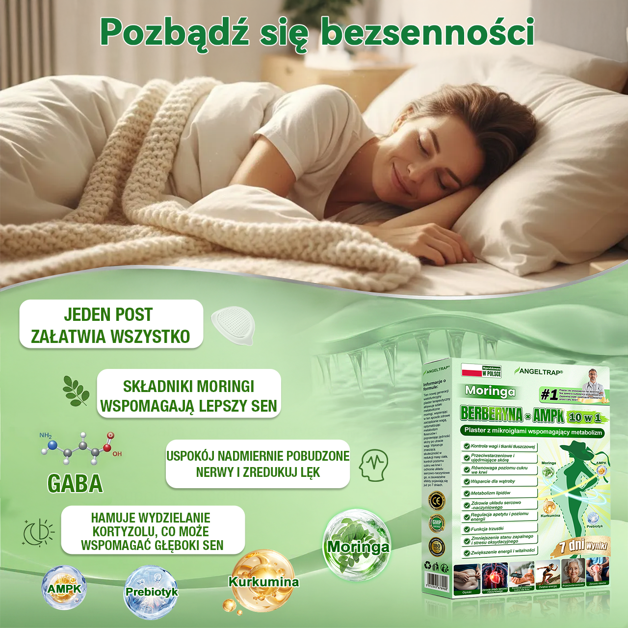 🧡🧡🧡ANGELTRAP® Moringa × Berberyna × AMPK 10-w-1 Wsparcie metaboliczne, plaster z nanotechnologią mikroigłową 🇵🇱(Wystarczy raz dziennie, widoczne efekty w 7 dni) ✅ Na otyłość, wiotką skórę, cukrzycę, bezdech senny, problemy ze stawami i wiele innych