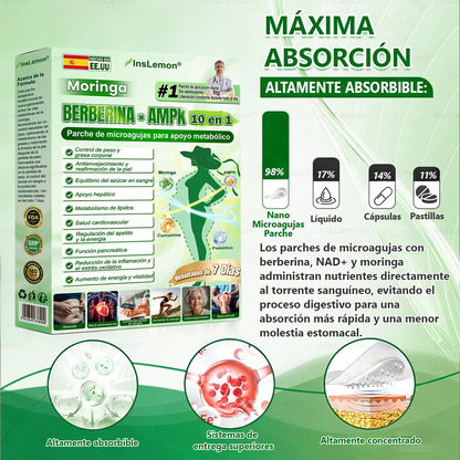 𝐈𝐧𝐬𝐋𝐞𝐦𝐨𝐧® 𝗠𝗼𝗿𝗶𝗻𝗴𝗮 × 𝗕𝗲𝗿𝗯𝗲𝗿𝗶𝗻𝗮 × 𝗔𝗠𝗣𝗞 𝟭𝟬-𝗶𝗻-𝟭 𝗣𝗮𝗿𝗰𝗵𝗲 𝗠𝗲𝘁𝗮𝗯𝗼𝗹𝗶𝗰𝗼 𝗱𝗲 𝗡𝗮𝗻𝗼 𝗠𝗶𝗰𝗿𝗼𝗮𝗴𝗵𝗮 (🇪🇸 Solo una vez al día, cambios visibles en 7 días) ✅ Para sobrepeso, diabetes, apnea del sueño, problemas articulares y más.
