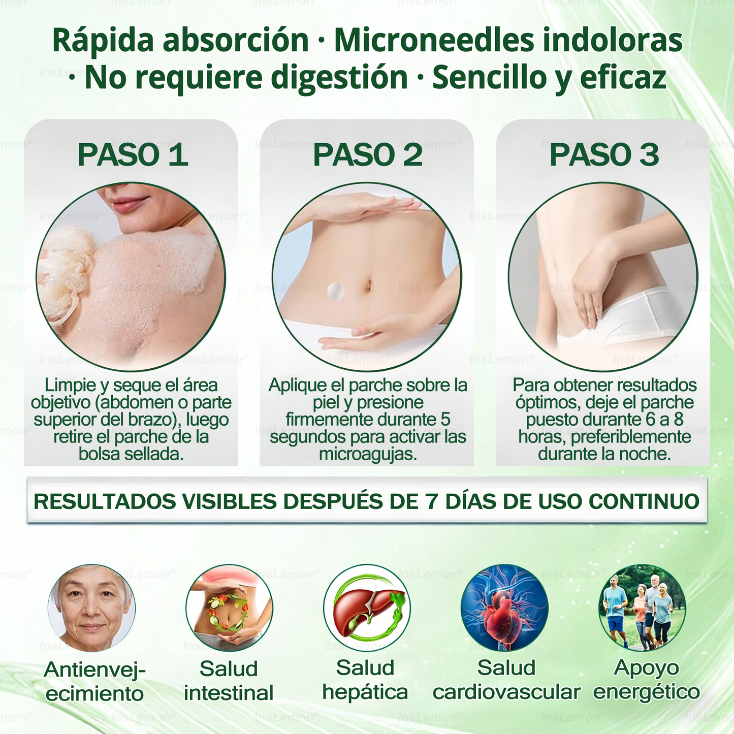 𝐈𝐧𝐬𝐋𝐞𝐦𝐨𝐧® 𝗠𝗼𝗿𝗶𝗻𝗴𝗮 × 𝗕𝗲𝗿𝗯𝗲𝗿𝗶𝗻𝗮 × 𝗔𝗠𝗣𝗞 𝟭𝟬-𝗶𝗻-𝟭 𝗣𝗮𝗿𝗰𝗵𝗲 𝗠𝗲𝘁𝗮𝗯𝗼𝗹𝗶𝗰𝗼 𝗱𝗲 𝗡𝗮𝗻𝗼 𝗠𝗶𝗰𝗿𝗼𝗮𝗴𝗵𝗮 (🇪🇸 Solo una vez al día, cambios visibles en 7 días) ✅ Para sobrepeso, diabetes, apnea del sueño, problemas articulares y más.