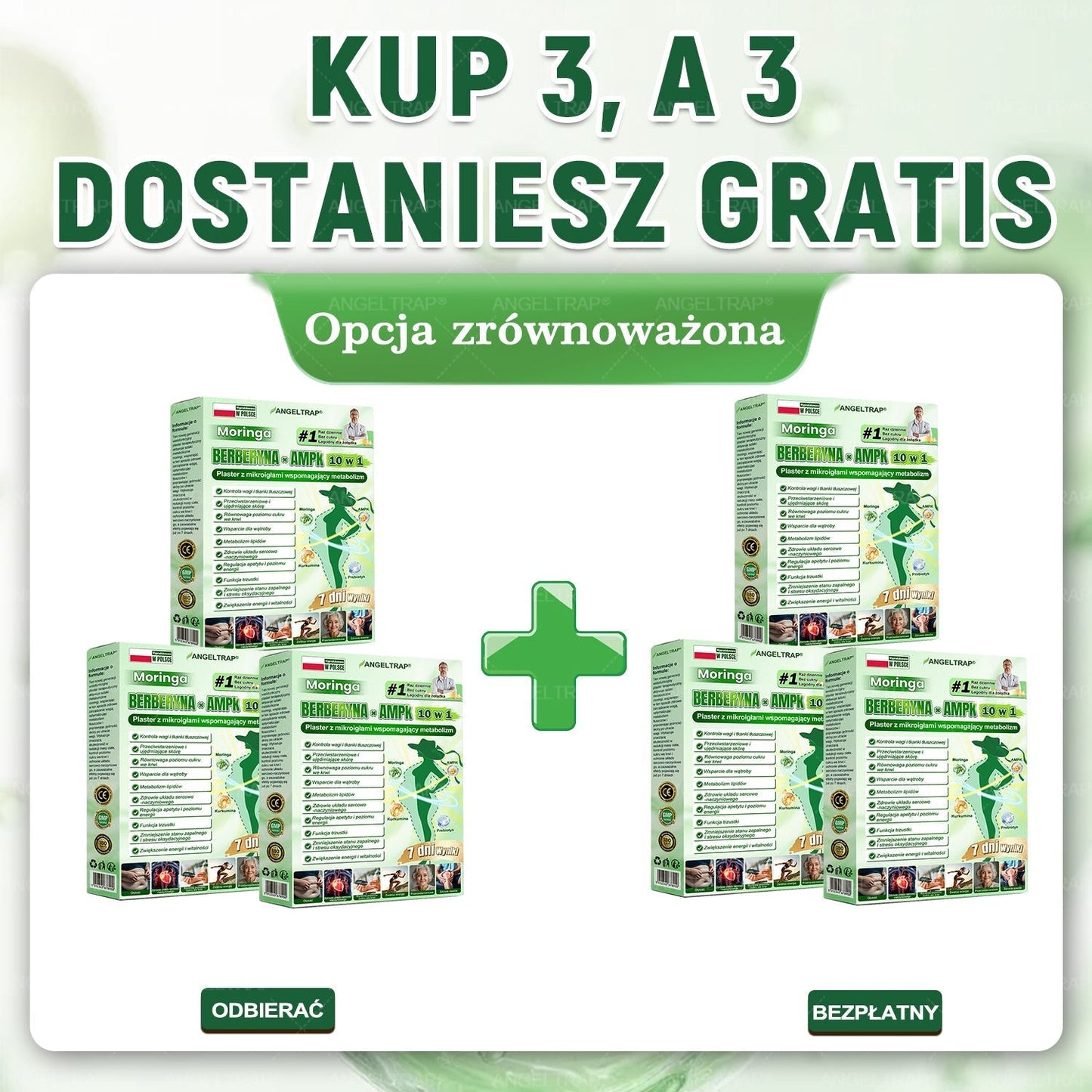 🧡🧡🧡ANGELTRAP® Moringa × Berberyna × AMPK 10-w-1 Wsparcie metaboliczne, plaster z nanotechnologią mikroigłową 🇵🇱(Wystarczy raz dziennie, widoczne efekty w 7 dni) ✅ Na otyłość, wiotką skórę, cukrzycę, bezdech senny, problemy ze stawami i wiele innych