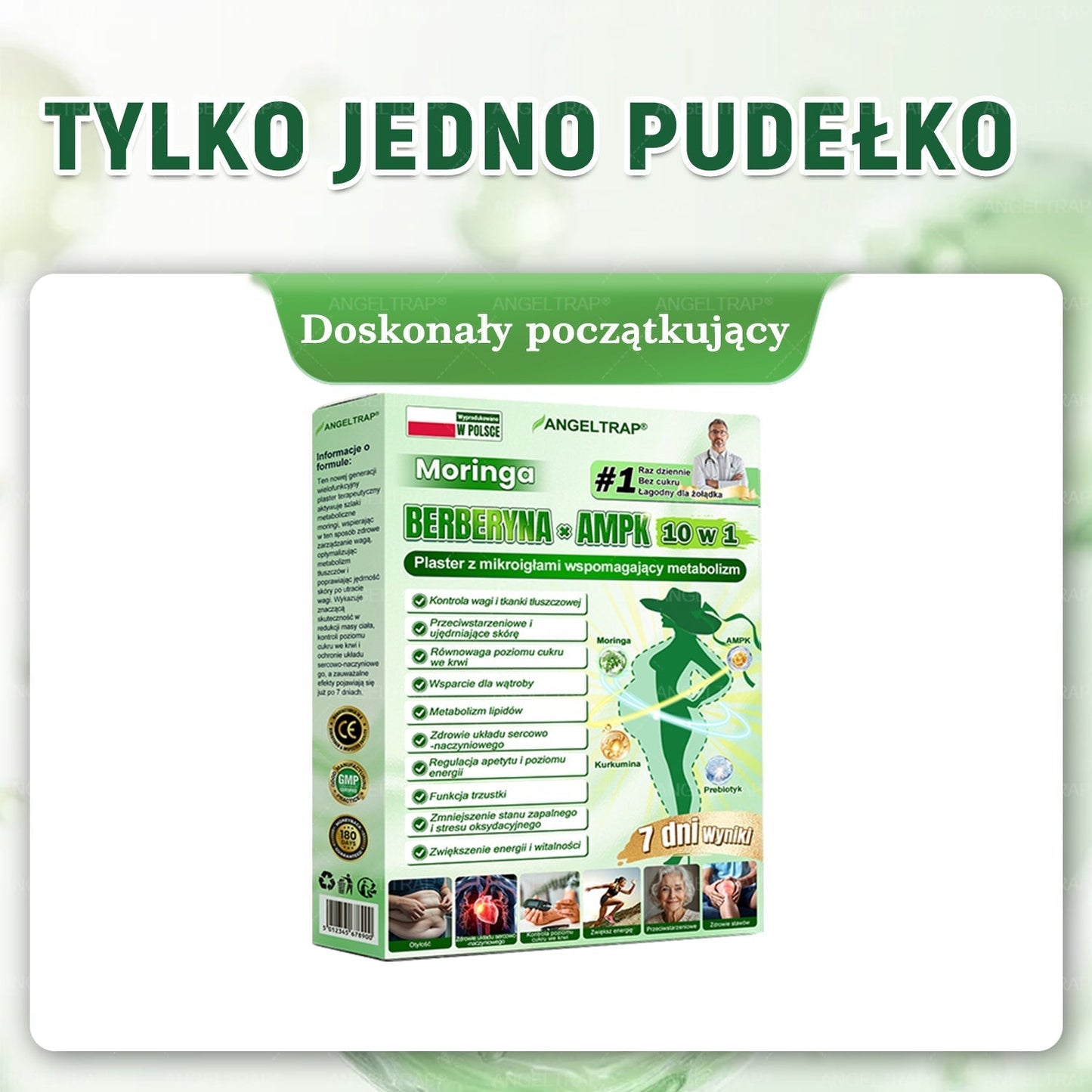 🧡🧡🧡ANGELTRAP® Moringa × Berberyna × AMPK 10-w-1 Wsparcie metaboliczne, plaster z nanotechnologią mikroigłową 🇵🇱(Wystarczy raz dziennie, widoczne efekty w 7 dni) ✅ Na otyłość, wiotką skórę, cukrzycę, bezdech senny, problemy ze stawami i wiele innych